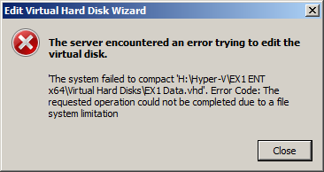 VHD Compact Error